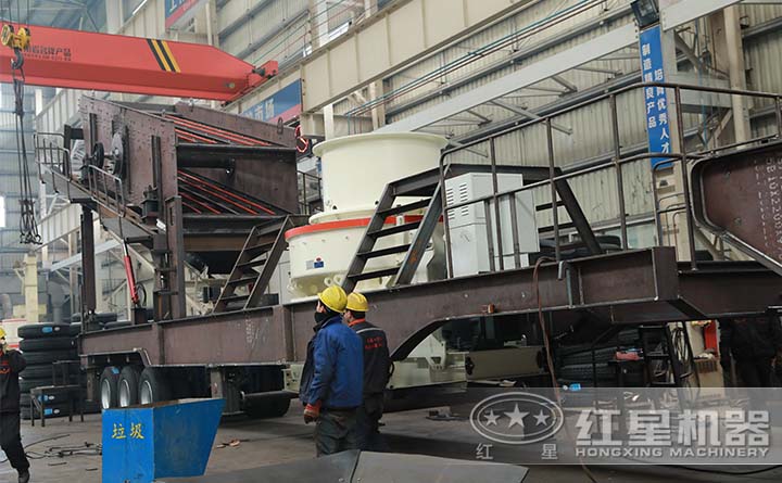 紅星移動制沙機生產(chǎn)車間