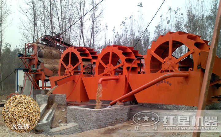 洗石機(jī)作業(yè)現(xiàn)場