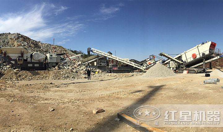 可移動碎石機(jī)現(xiàn)場