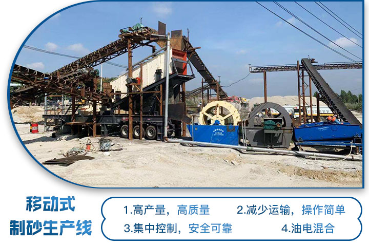 移動石子破碎機與制砂機組合成移動制砂生產(chǎn)線 移動石子破碎機與制砂機組合成移動制砂生產(chǎn)線