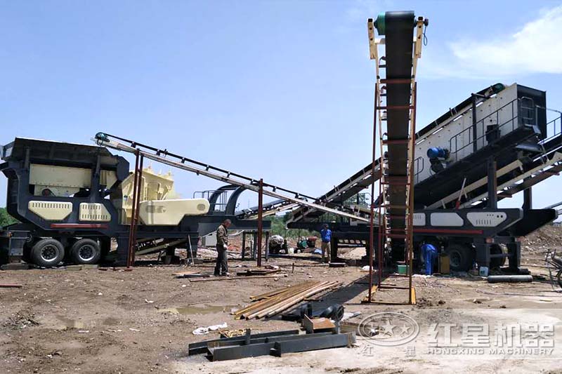 吉林小型移動破碎制砂機生產現(xiàn)場